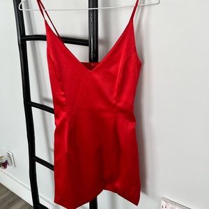 Size small, red mini dress, satin